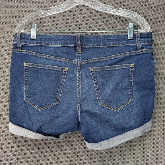 Ana A New Approach Womens Size 10 Blue Denim Shorts Mid-Rise Rolled Cuff - Picture 2 of 10